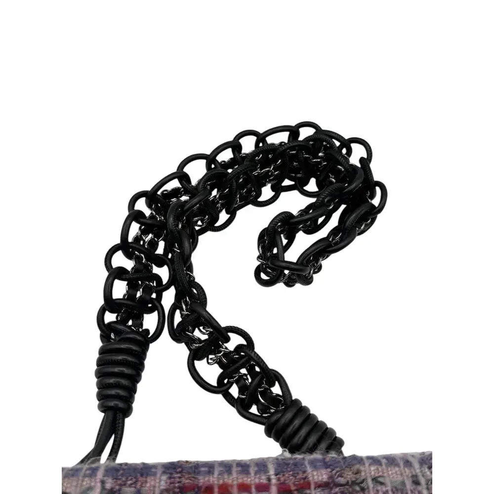 Chanel Lavender Tweed Camellia Large Flap Messenger Bag